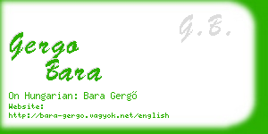 gergo bara business card