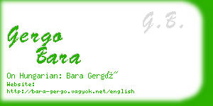 gergo bara business card